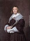 Standing Paintings - Portrait of a Standing Woman by Frans Hals